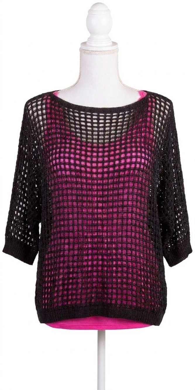 NEW GIGI MODA rosana crew neck knit sweater in black